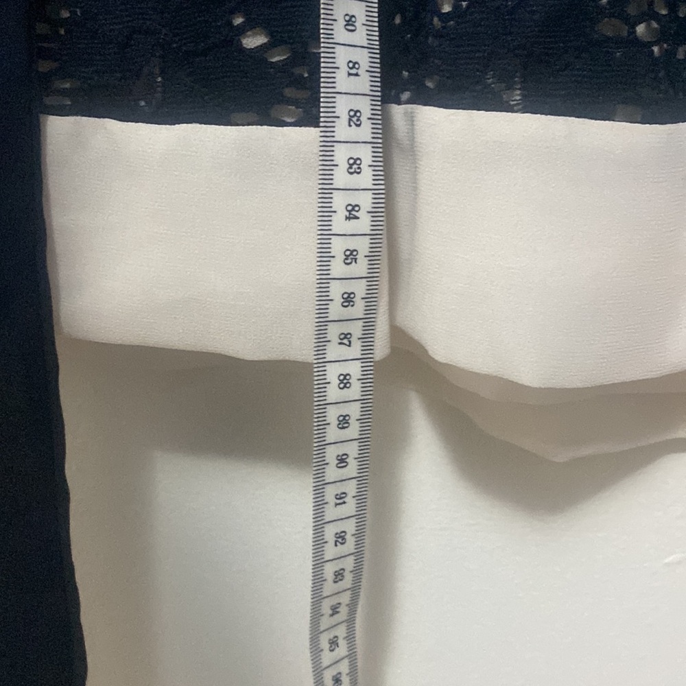 Caroline Morgan - Navy pleated babydoll dress with lace and white trim - Size 12 - Picture 9 of 9